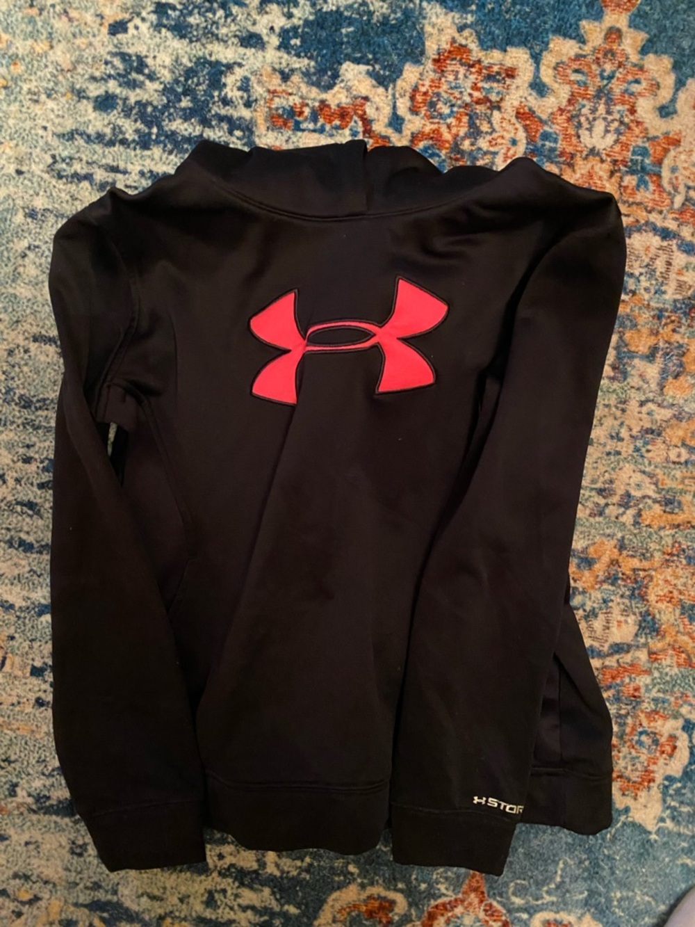 Under Armour Black & Bright Pink Hoodie Size YXL